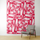 白い赤い抽象芸術錯覚 タペストリー (インサイチュ)