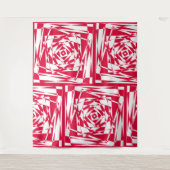 白い赤い抽象芸術錯覚 タペストリー (正面)