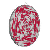 白い赤い抽象芸術錯覚 ダーツボード (正面左)