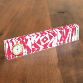 白い赤い抽象芸術錯覚 デスクネームプレート (側面)