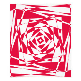 白い赤い抽象芸術錯覚 フォトプリント           