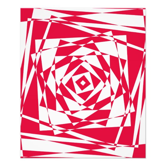 白い赤い抽象芸術錯覚 フォトプリント            (正面)