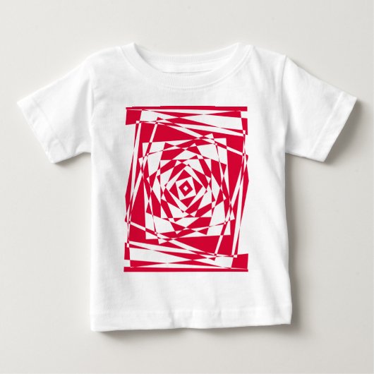 白い赤い抽象芸術錯覚 ベビーTシャツ (正面)