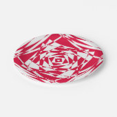 白い赤い抽象芸術錯覚 ペーパープレート (アングル)
