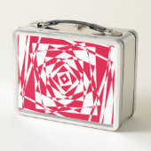 白い赤い抽象芸術錯覚 メタルランチボックス (裏面)