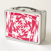 白い赤い抽象芸術錯覚 メタルランチボックス (正面)