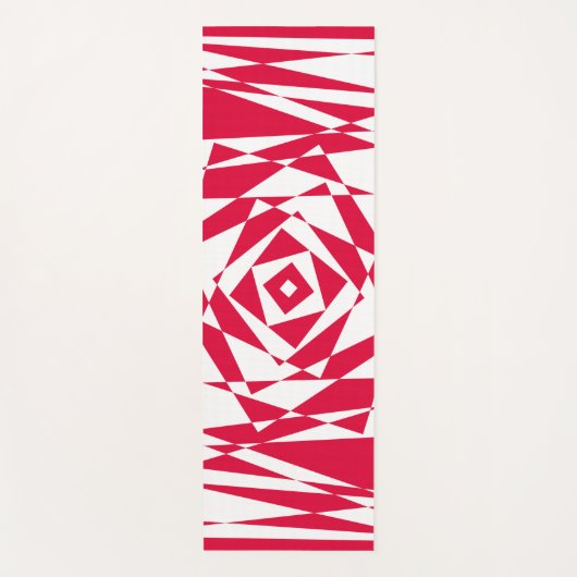 白い赤い抽象芸術錯覚 ヨガマット (正面)