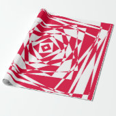 白い赤い抽象芸術錯覚 ラッピングペーパー (アンロールド)