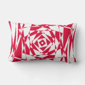 白い赤い抽象芸術錯覚 ランバークッション (裏面)