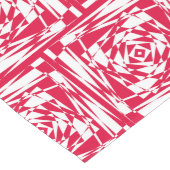 白い赤い抽象芸術錯覚 ロングテーブルランナー (コーナー)