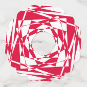 白い赤い抽象芸術錯覚 ワイングラスタグ (正面)