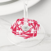 白い赤い抽象芸術錯覚 ワイングラスタグ (クローズアップ)