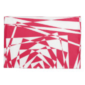 白い赤い抽象芸術錯覚 枕カバー (裏面-左)