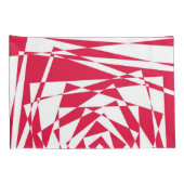 白い赤い抽象芸術錯覚 枕カバー (裏面-右)