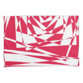 白い赤い抽象芸術錯覚 枕カバー (正面右)