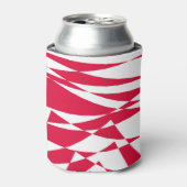 白い赤い抽象芸術錯覚 缶クーラー (缶正面)