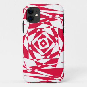 白い赤い抽象芸術錯覚 iPhone 11 ケース