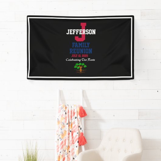 、白い赤い、家族会名前のために青い 横断幕 (インサイチュ)