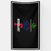 、白い赤い、家族会名前のために青い 横断幕 (縦)