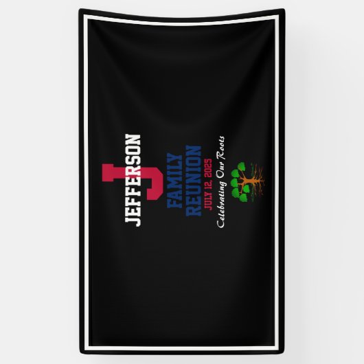 、白い赤い、家族会名前のために青い 横断幕 (縦)