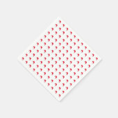 白い赤かわいいサンタハットパターンクリスマス紙 スタンダードカクテルナプキン (角)