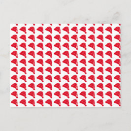 白い赤かわいいサンタハットパターンクリスマス ポストカード