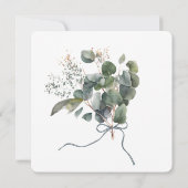 白い赤ちゃんシャワーの母子 招待状 (裏面)