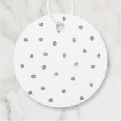 白い赤ちゃんシャワー銀白フローラ サンキュー フェイバータグ (裏面)