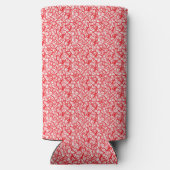 白い赤と白小さな点を持つ背景 スリム缶クーラー (裏面)