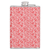 白い赤と白小さな点を持つ背景 フラスク (裏面)