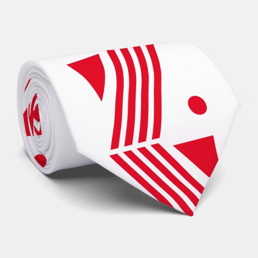 白い赤のアールデコフェスティバル ネクタイ (ロール)