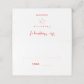 白い赤のスクリプ結婚ト プレイスカード (外部開封)