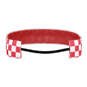 白い赤のチェッカーボード アスレチックヘッドバンド (裏面)