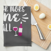 白い赤のワユーモアのあるイ文字デザイン キッチンタオル (四つ折り)