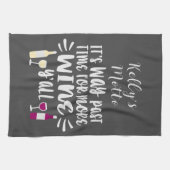 白い赤のワユーモアのあるイ文字デザイン キッチンタオル (横)