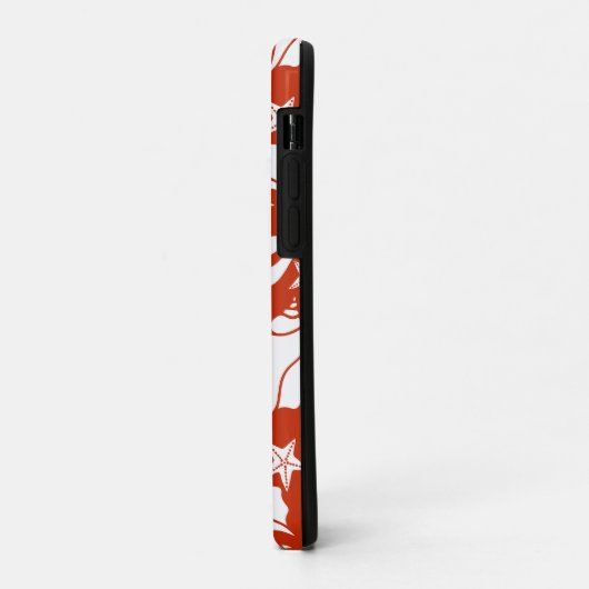 白い赤の海航海の貝の模様 Case-Mate iPhoneケース (裏面/左)