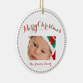 白い赤の緑のカスタムクリスマスオーナメント セラミックオーナメント (右)