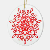 白い赤の飾かわいらしりクリ伝統的スマス セラミックオーナメント (左)