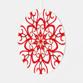 白い赤の飾かわいらしりクリ伝統的スマス メタルオーナメント (正面左)