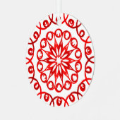 白い赤の飾かわいらしりクリ伝統的スマス メタルオーナメント (正面左)