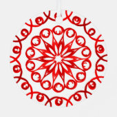 白い赤の飾かわいらしりクリ伝統的スマス メタルオーナメント (裏面)