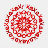 白い赤の飾かわいらしりクリ伝統的スマス メタルオーナメント (正面)