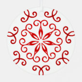 白い赤の飾かわいらしりクリ伝統的スマス メタルオーナメント (裏面)