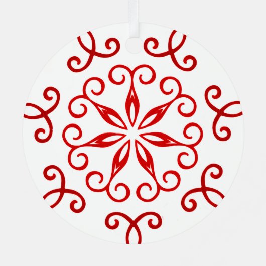 白い赤の飾かわいらしりクリ伝統的スマス メタルオーナメント (裏面)