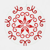 白い赤の飾かわいらしりクリ伝統的スマス メタルオーナメント (正面)