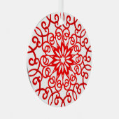 白い赤の飾かわいらしりクリ伝統的スマス メタルオーナメント (正面右)