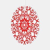 白い赤の飾かわいらしりクリ伝統的スマス メタルオーナメント (正面左)