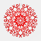 白い赤の飾かわいらしりクリ伝統的スマス メタルオーナメント (裏面)