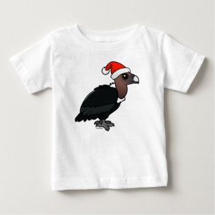 白い起伏のあるハゲワシのサンタ ベビーTシャツ