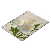 白い軟性花 ノートブック (左側)